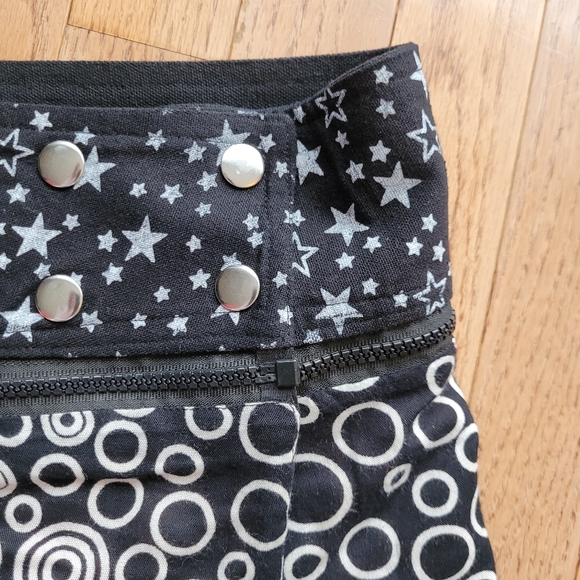 Festival Reversible Adjustable Wrap Mini Skirt One of a Kind Zippers & Snaps - Picture 6 of 14